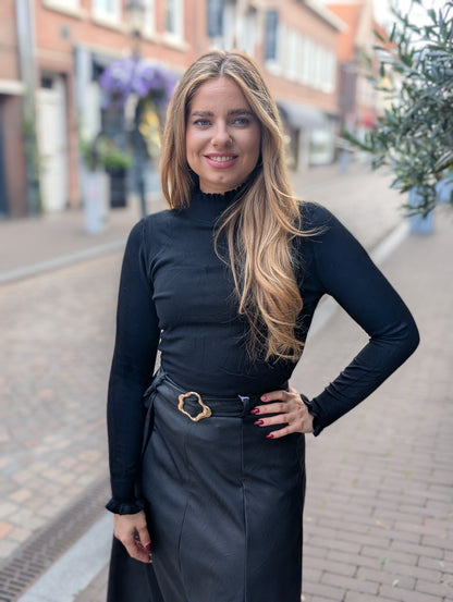 Zus leather look rok - Zwart