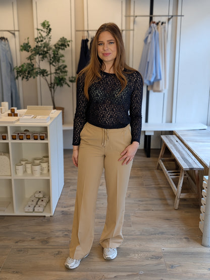 Burgina kanten top - Donkerblauw