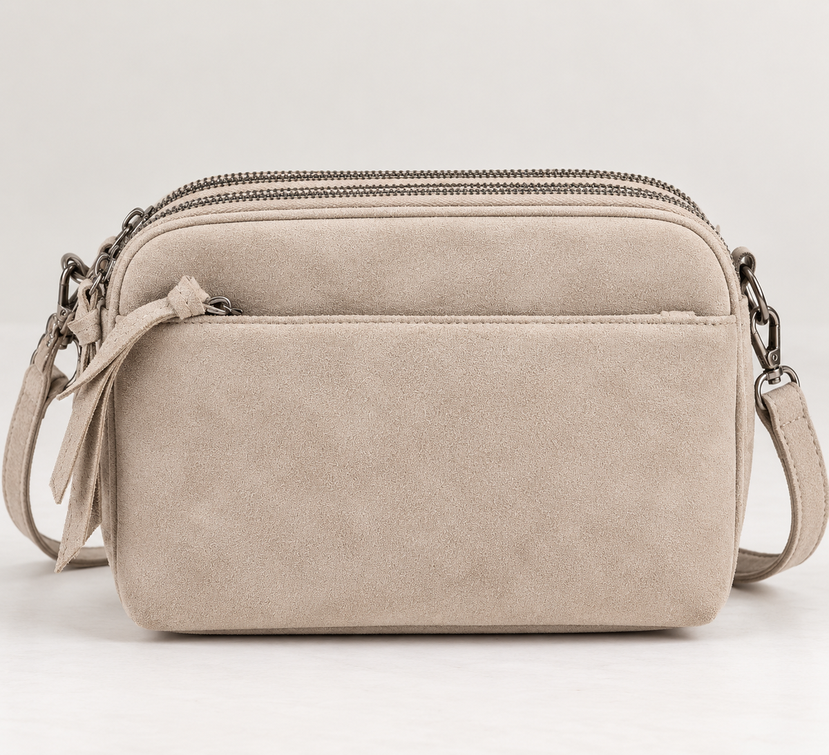 Suede look handtas