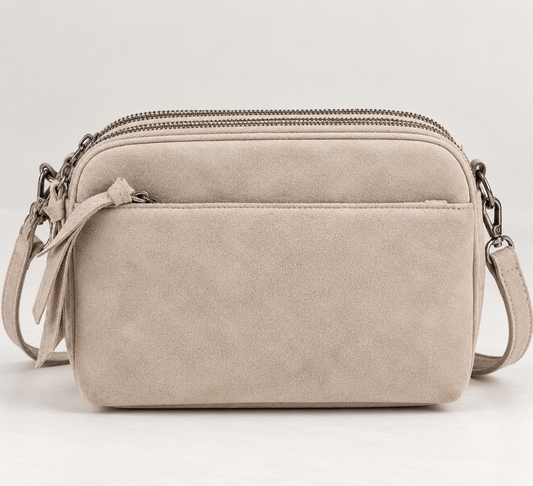 Suede look handtas
