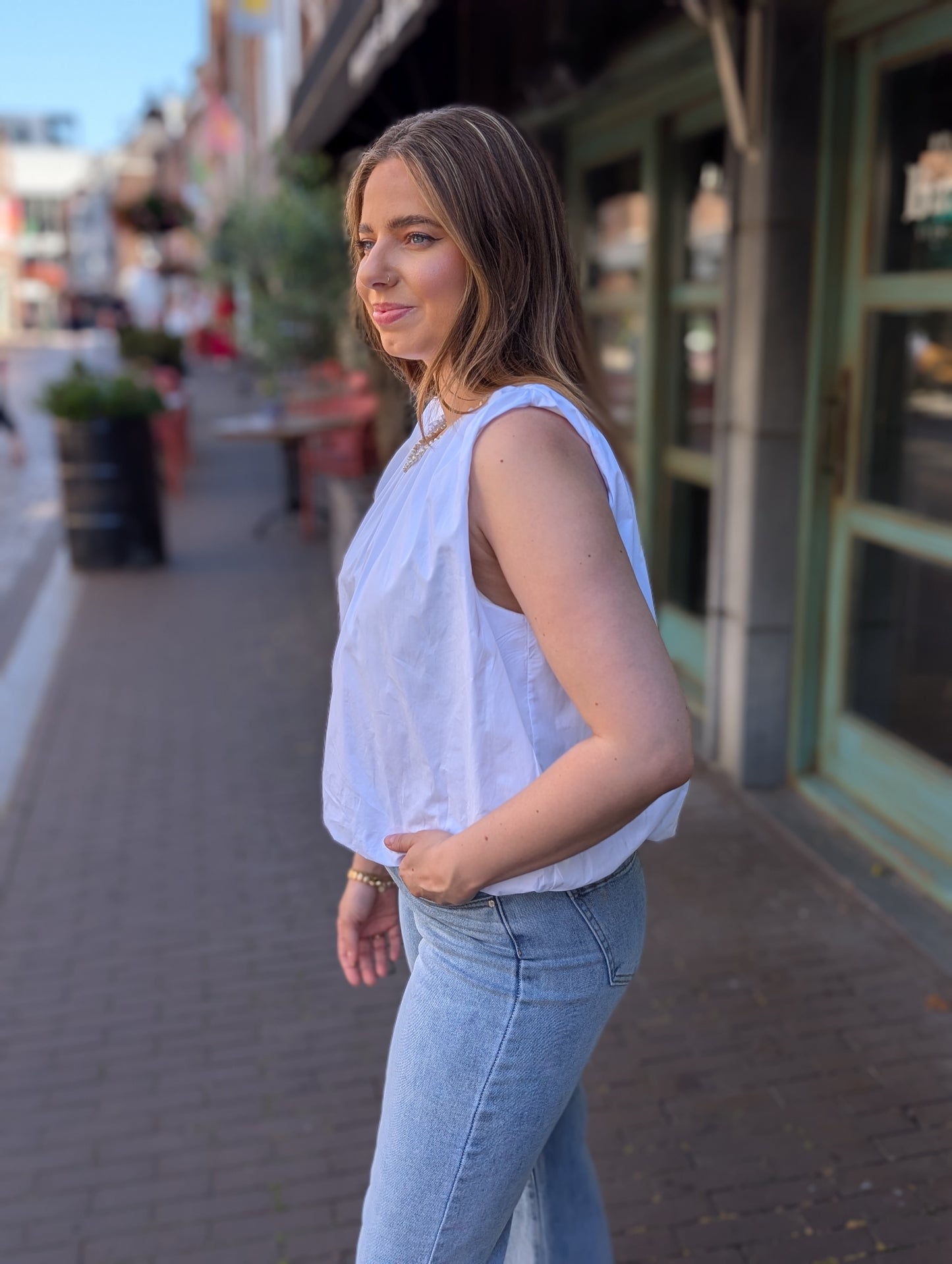 Blouse ballon top Emmy - Wit