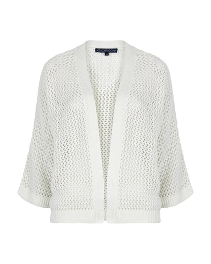 Red Button Cardigan Pointelle -  Offwhite