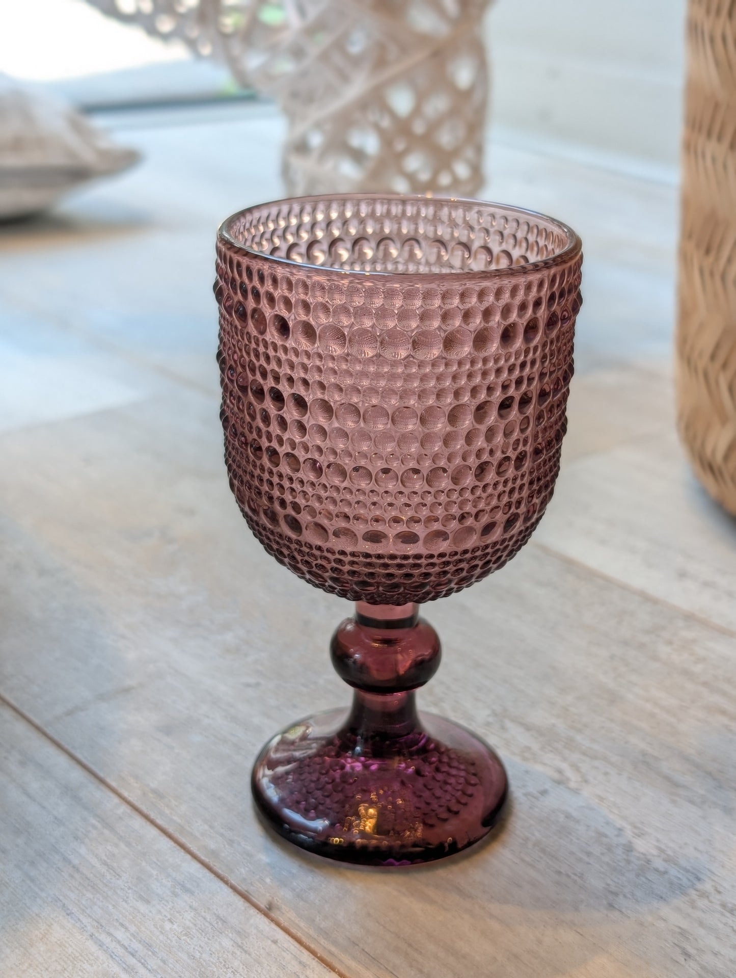Glazen windlicht / wijn glas - Berry