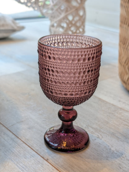 Glazen windlicht / wijn glas - Berry