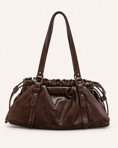 Romy Ruched Bag - Brown