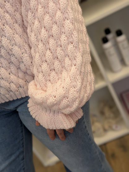 Cloudette gebreide ruffle - Licht roze