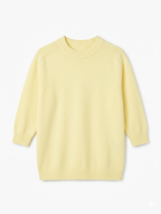 Lonne trui met korte mouw - Geel