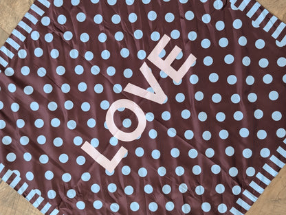 Love sjaal - Bruin  / blauw / roze