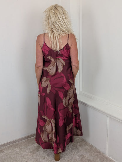 Maxi jurk valentina - Bordeaux mix