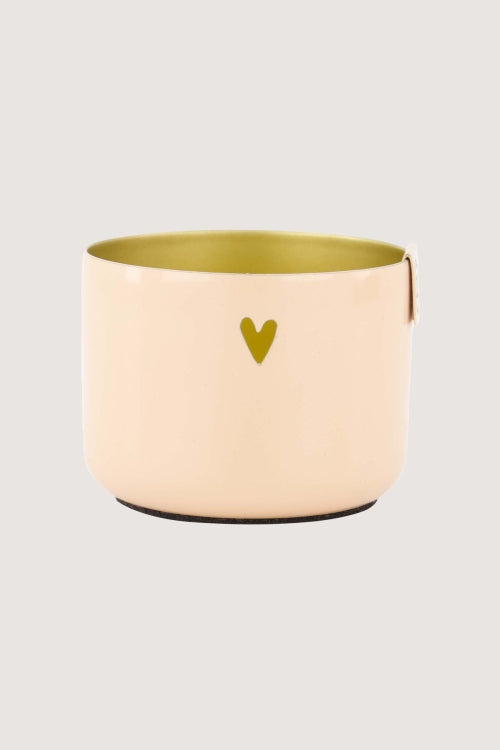 Zusss waxinelichthouder metaal hartje - Zalm