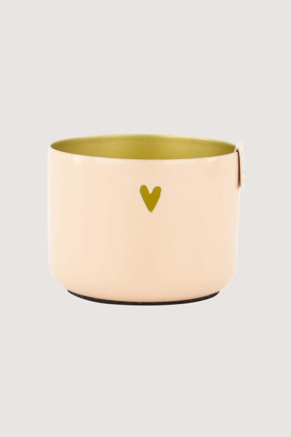 Zusss waxinelichthouder metaal hartje - Zalm