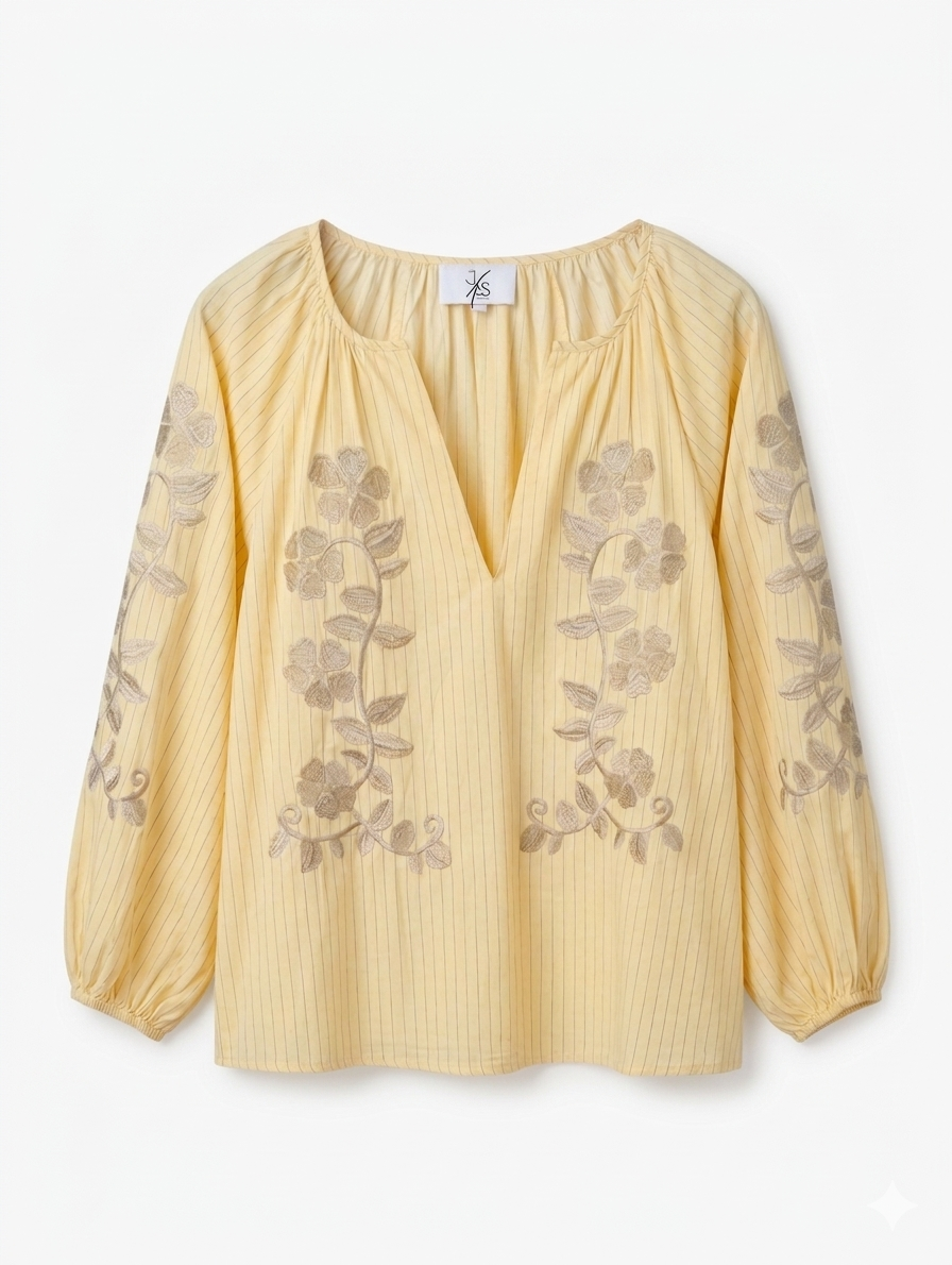 Summer Breeze Oversized Blouse - Yellow