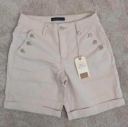 Bibette Red Button short denim stripe