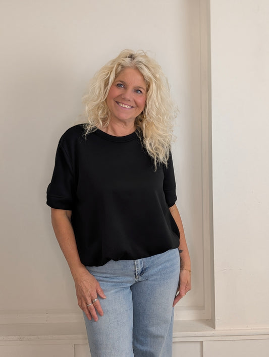 Balloon jersey shirt - Zwart