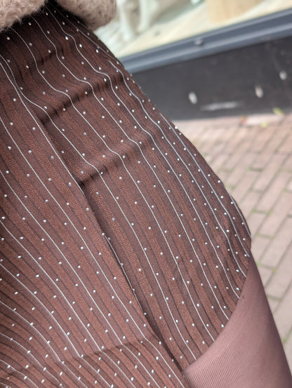 Gestreepte glitter skort Rowen - Bruin