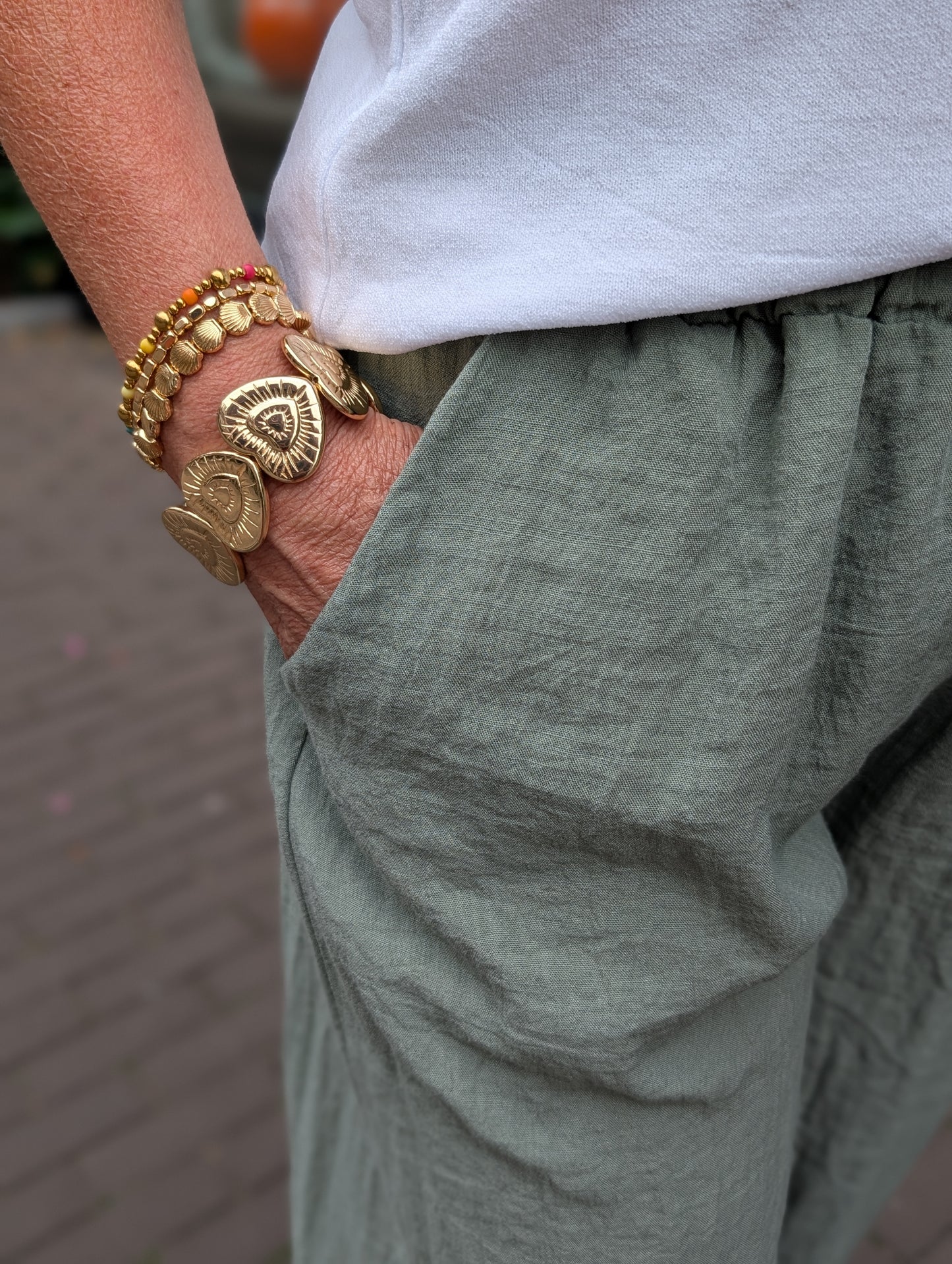 Viscose ballon broek Amy - Groen
