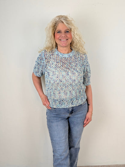 Jolene melange trui - Multi faded blue