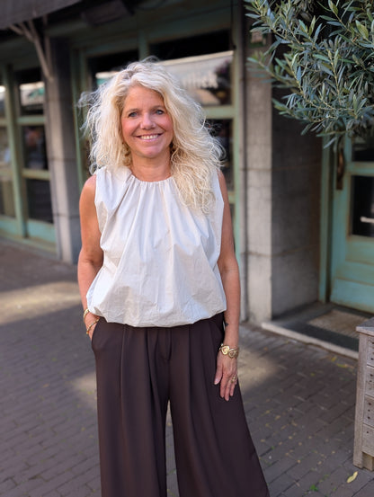 Blouse ballon top Emmy - Beige