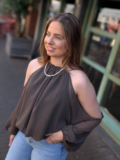 Open shoulder blouse Fay - Bruin