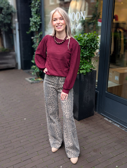 Laulia panter wide leg jeans