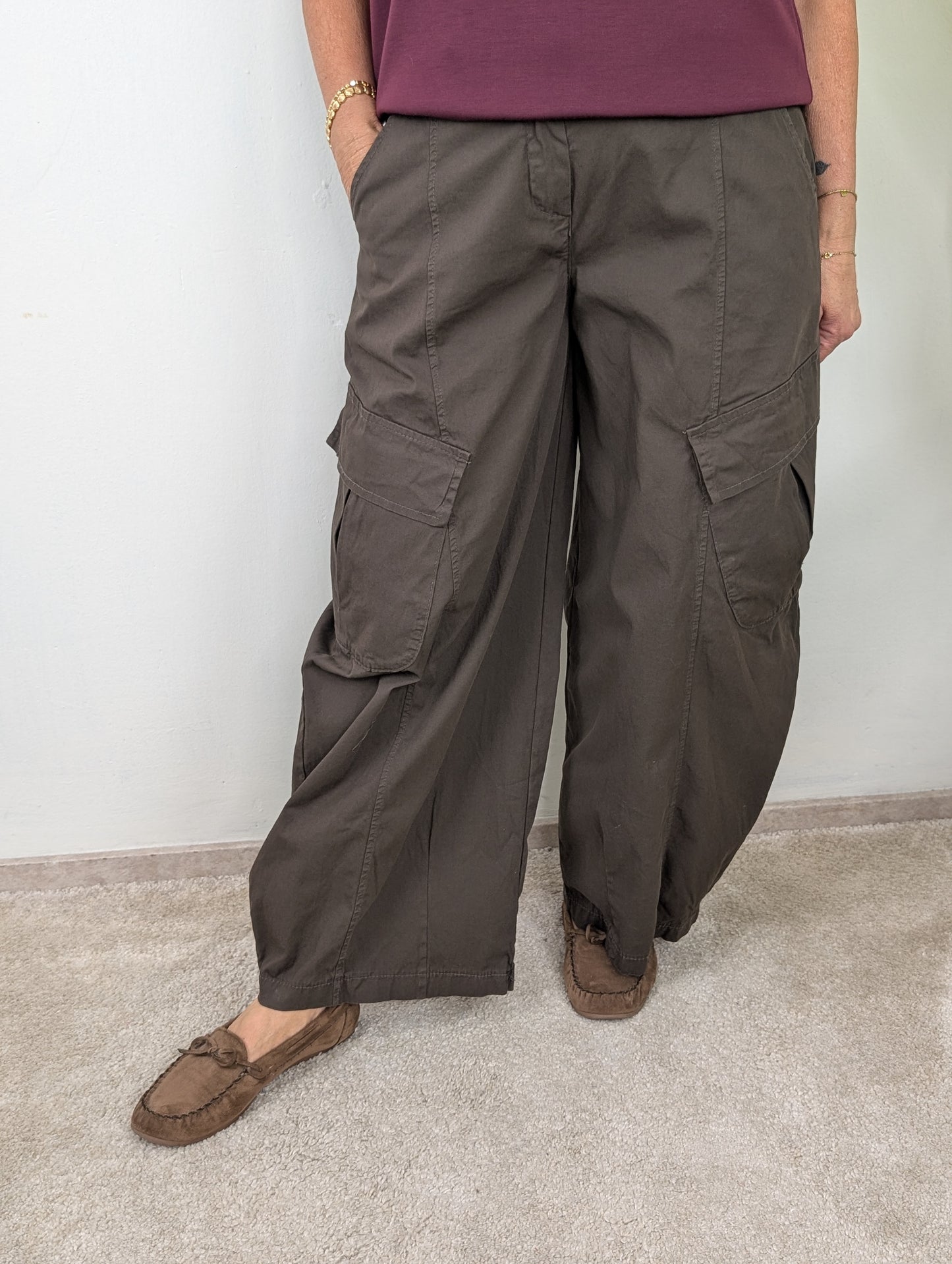 Thara trendy Cargo Broek - Bruin