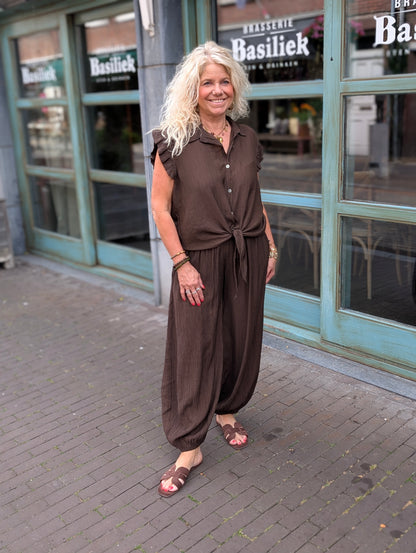 Set Meggy top+broek - Bruin