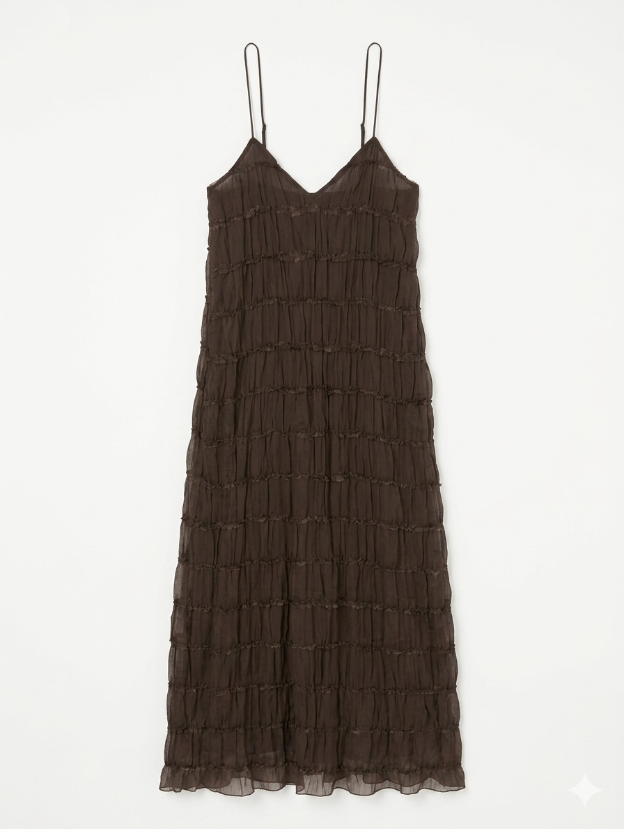Ruched Cami Dress - Dark Chocolate