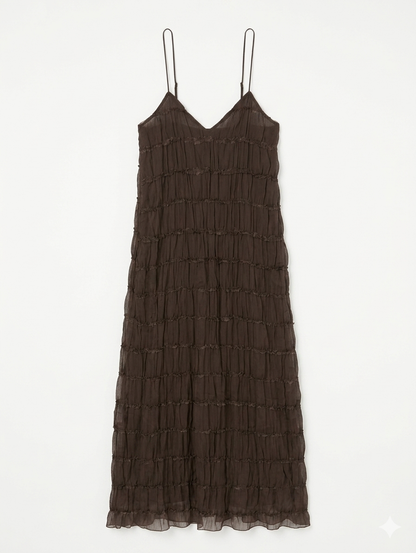 Ruched Cami Dress - Dark Chocolate