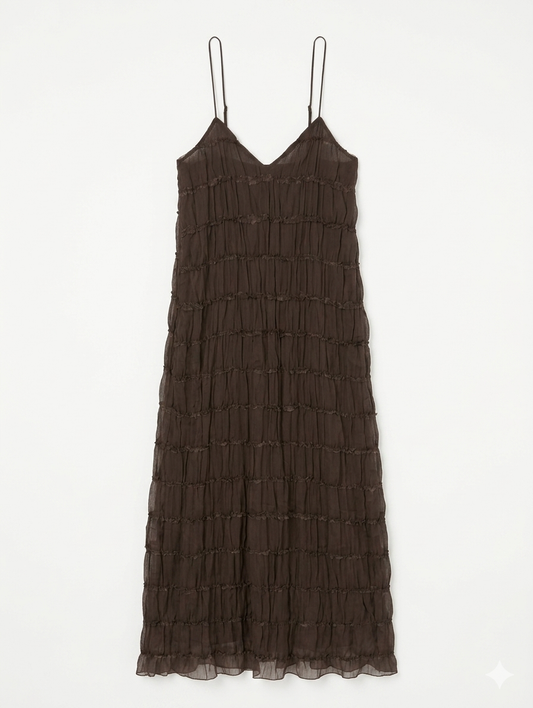 Ruched Cami Dress - Dark Chocolate