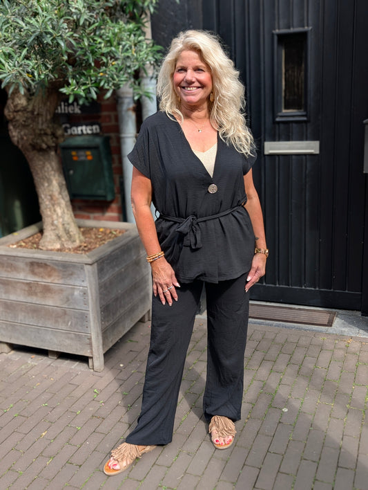 San setje gilet+ pantalon - Zwart