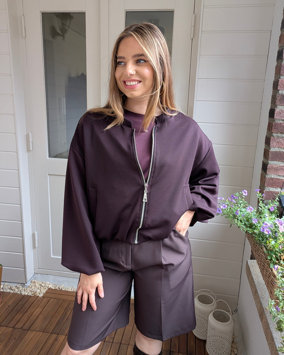 Ballon vest/tussenjas - Aubergine