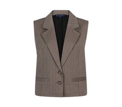 Red Button waistcote Punta pinstripe - Warm taupe