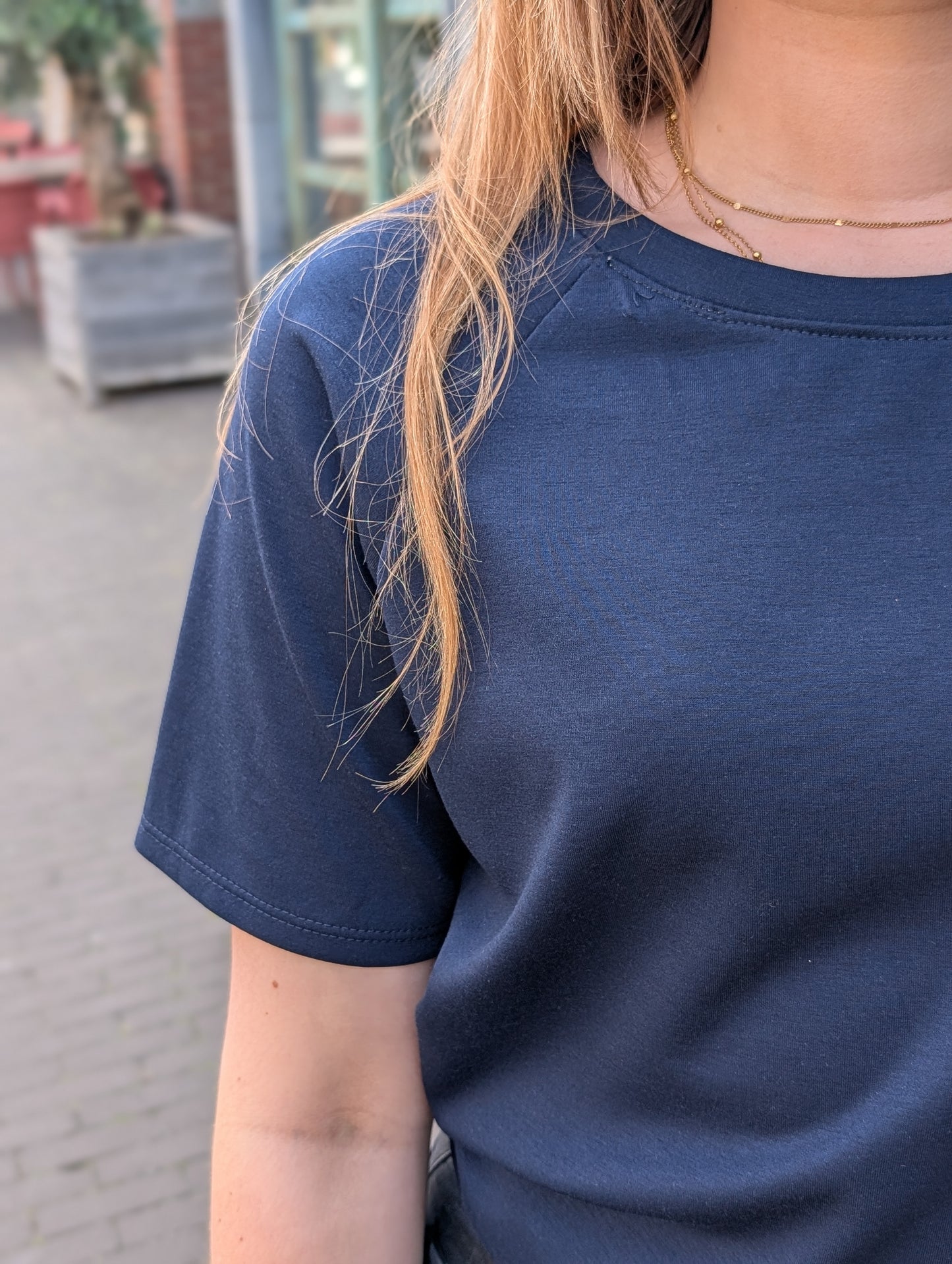 Basis jersey shirt - Donkerblauw