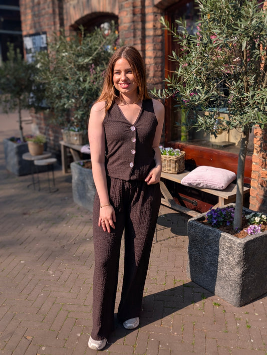 Co-ord Set "Sienna" – Donkerbruin