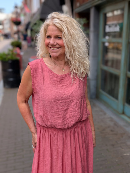 Babs top met elastiek - Blush