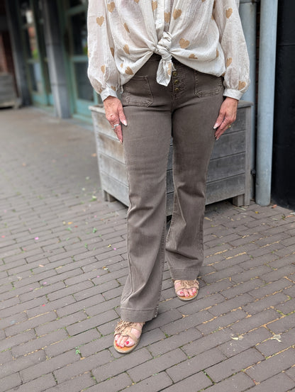 Folyrose broek Nina - Bruin