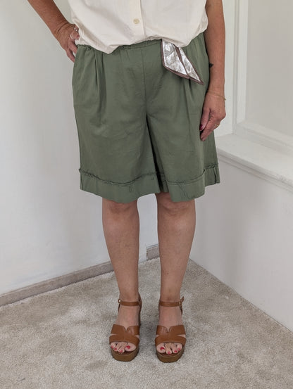 Katoenen scarf short - Groen