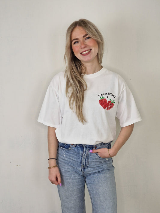 Aardbei shirt - Wit