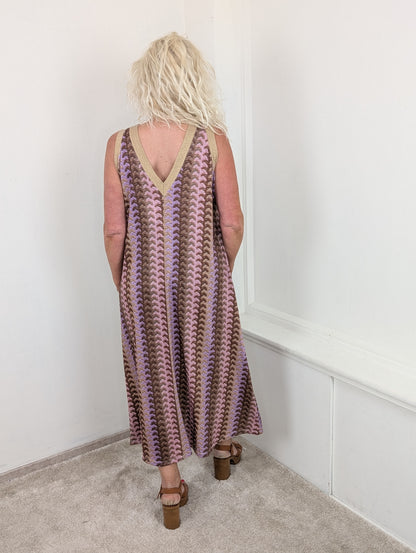 Sunset Sorbet Glitter Dress - Lila Mix
