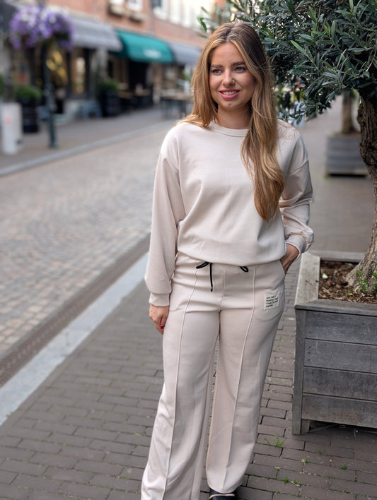 Comfy set 2-delig lange mouwen Claire - Ecru
