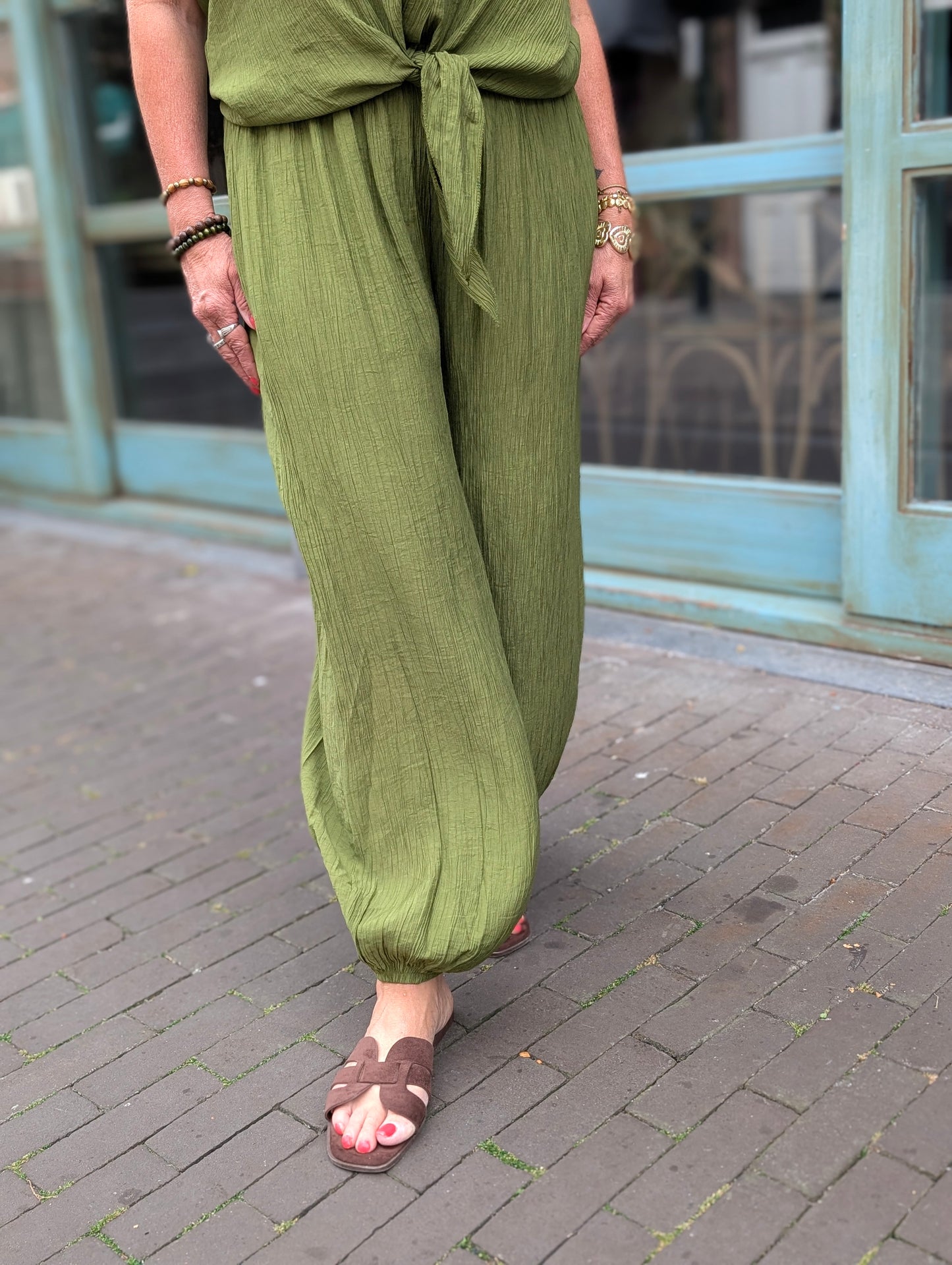 Set Meggy top+broek - Pistache