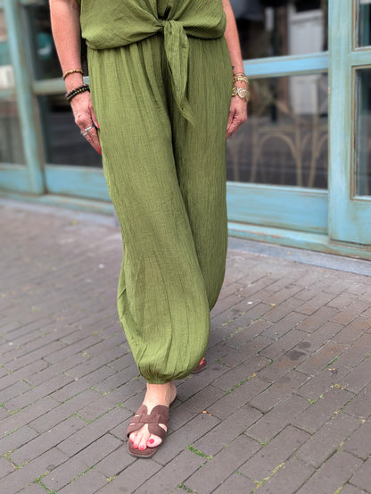Set Meggy top+broek - Pistache