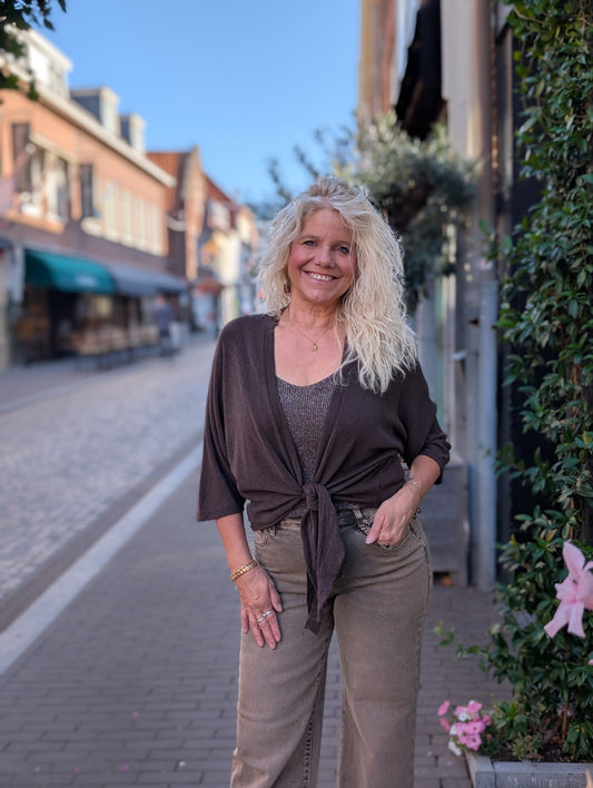 Pling knoop vestje - Bruin