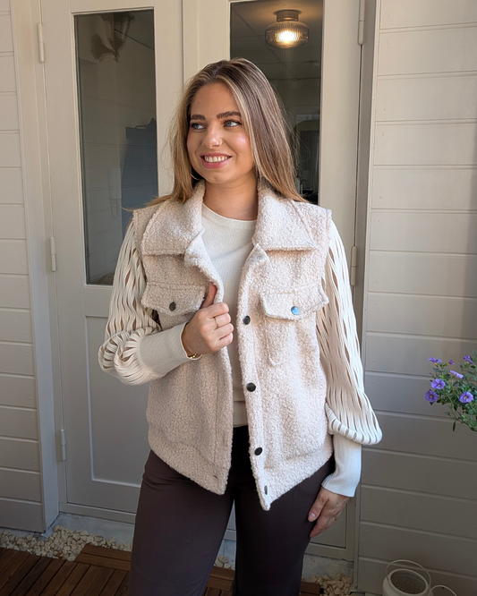 Teddy gilet - Beige