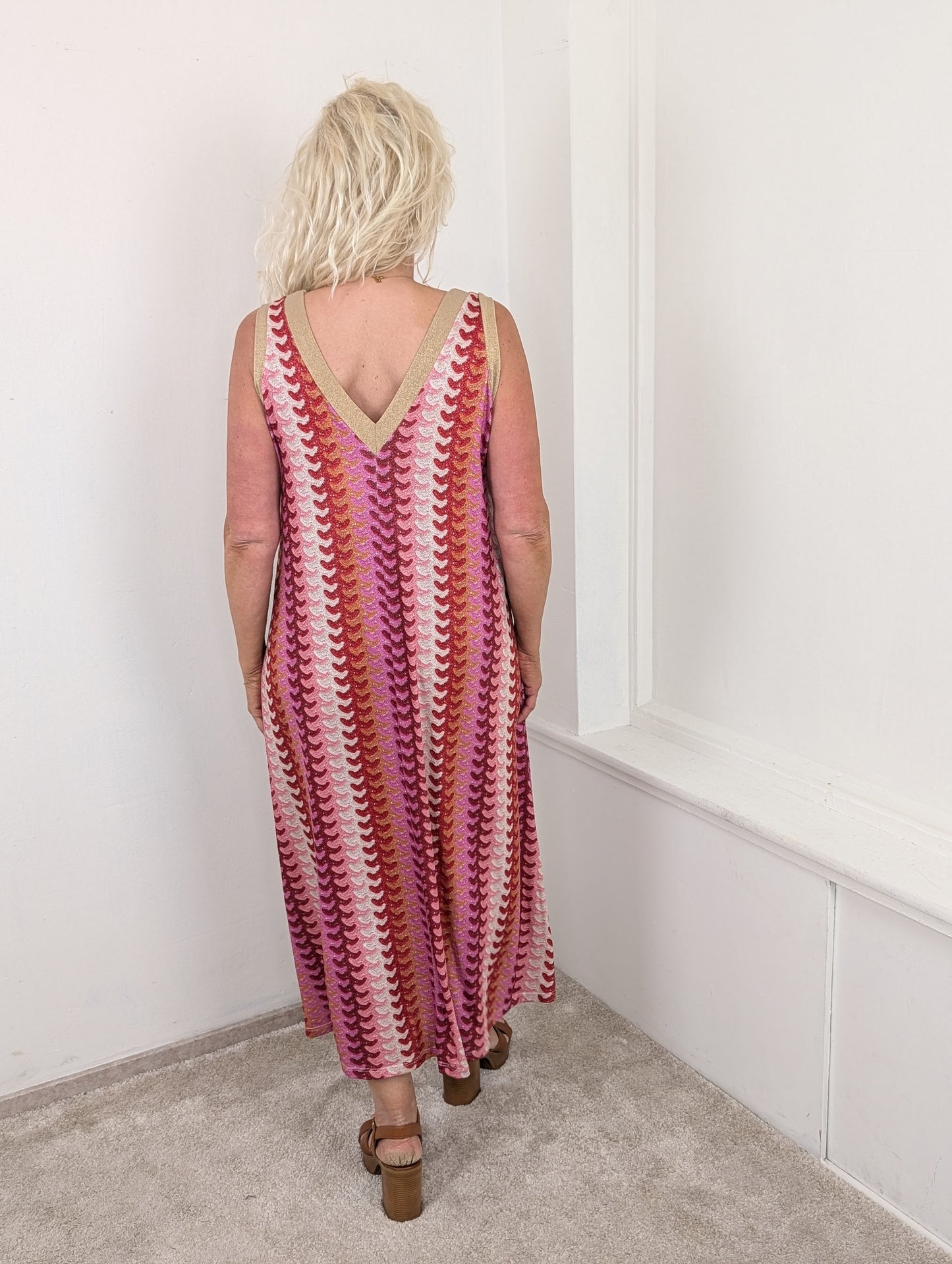 Sunset Sorbet Glitter Dress - Pink mix