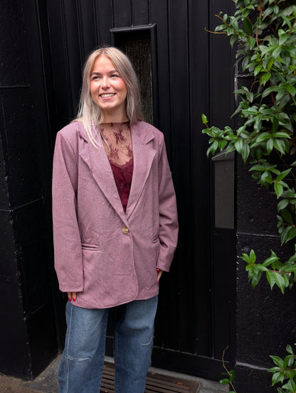 Rio ruiten blazer - Bordeaux / ecru