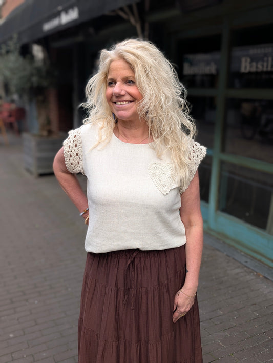 Linnen top Yvet - Beige