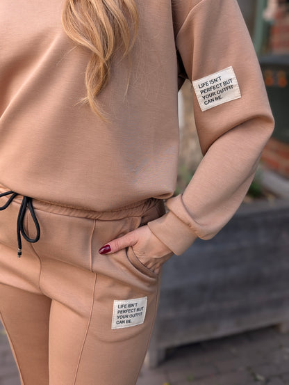 Comfy set 2-delig lange mouwen Claire - Camel