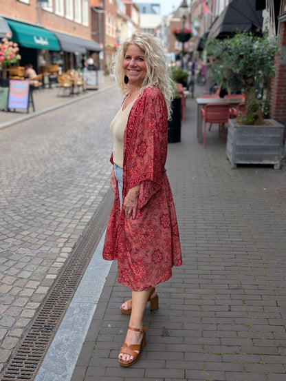 Lange kimono mandala - Brique/Rood