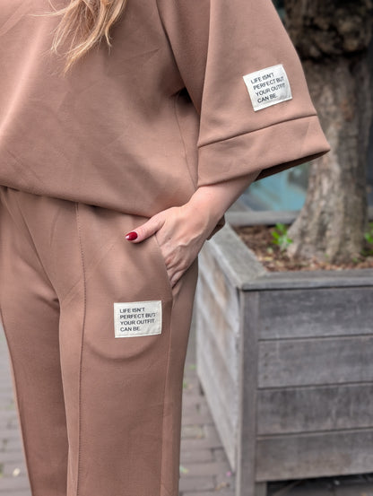 Comfy set 2-delig Claire - Camel